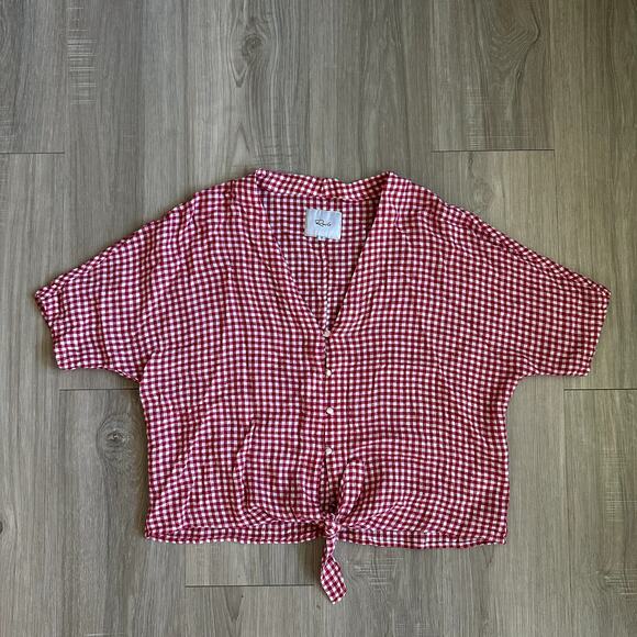 Rails Thea Top in Red Mini Gingham Size Small - Picture 1 of 8